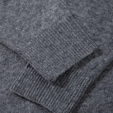 WIAOFELLAS  -  Gray American Henry Neck Sweater Men's Lazy and High-end Autumn and Winter New All-match Top Round Neck Pullover Knitted Sweater