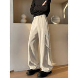 WIAOFELLAS  -  American Sle Large Size Patchwork Big ket High Quali Men's Casual Pants Trendy Brand Simple Match Haome Long Pants