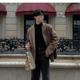 WIAOFELLAS  -  Oversized Korean Style Men's Loose Casual Small Suit, Men's Autumn New Padded Shoulder Suit Jacket Unisex Top