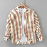 Wiaofellas  -  Men's Plaid Long-sleeved Shirt Japanese Retro Spring New Style Small Fresh Trendy Loose Shirt Casual Jacket
