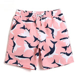 Wiaofellas  -  Summer Men's Beach Pants Quick Dry Loose Beach Vacation Five Quarter Pants Pink Shorts Flat Angle Swimming Trunks