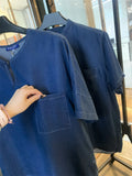 WIAOFELLAS  -  Summer Lightweight Breathable Lyocell Cotton Denim Shirts Men Women Loose Casual Short Sleeve Vintage Shirts Cityboy Blouses
