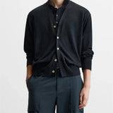 WIAOFELLAS  -  Thin Knitted Sweater Solid Color Versatile Spring and Autumn New Style Men's Korean Cardigan Simple Casual Sweater Jacket