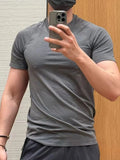 Wiaofellas  -  Men European Henry Short Sleeve T Shirt Plaid Shorts Set Summer Outdoor Casual Outfit