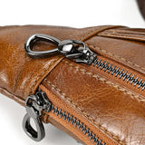 WIAOFELLAS  -  Soft Cow Leather Men's Chest Bag Genuine Leather Men's Chest Pack Small Crossbody Sling Bag Anti Theft Chest Bag Men Coffee