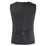 WIAOFELLAS  -  Spring and Autumn Men's Korean Slim Suit Vest Casual Solid Color Simple Fashion Single Breast Top