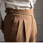 WIAOFELLAS  -  Fashion Vintage Men Pants British Style High Waist Business Casual Straight Trousers Spring Autumn Slim Fits Naples Kolger Pant