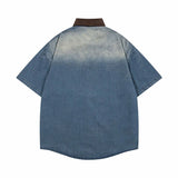 WIAOFELLAS  -  Flower Embroidery Short Sleeve Shirts Mens Summer Retro Streetwear Lapel Single Breasted Half-Sleeve Loose Shirts Cotton Tops