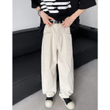 WIAOFELLAS  -  Korean Men's Casual Pants Trendy Solid Color Loose Straight Wide Leg Trousers Y2k Pantalones Hombre Baggy Overall Cargo Pants