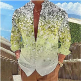 Wiaofellas  -  Casual Loose Fit Floral Butterfly Print Stand Collar Long Sleeve Shirt For Men Daily Wear