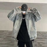 WIAOFELLAS  -  High Street Denim Jacket Trendy Brand Men Handsome High-end Jacket