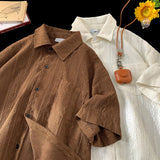 WIAOFELLAS  -  Vintage Hollow Out Short Sleeve Shirt Summer Ice Shirt Hawaiian Style Casual Shirt Hollow Blouses Sun Protection Jacket