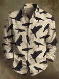 Wiaofellas  -  New retro Irish style harp clover 3D printed men's long sleeved shirt made of vintage casual shirt clothing