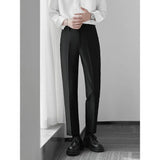 Wiaofellas  -  Slim-fitting Straight-leg Trousers for Men's Casual Pants Draped High-end Micro-cone Nine-point Suit Pants
