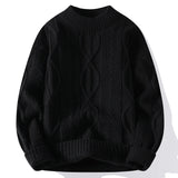 Wiaofellas  -  Men Solid Color Sweater Autumn/winter Men's Long Sleeved Sweater Soft Warm And Comfortable Top With Thick Warm Wool Pullovers