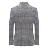 WIAOFELLAS  -  British Style Striped Suit Mens Chinese Tunic Suit Stand Collar Long Sleeve Slim Fit Jacket Spring  Autumn Fashion Blazer Coat