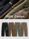 Wiaofellas Autumn New Cargo Pants Men Multi-Pockets Cotton Casual Wide Pants Male Workwear Loose Straight Trousers Big Size 7XL 8XL