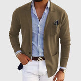 WIAOFELLAS  -  Autumn Fashion Knit Cardigan Men's Sweater Top Male Clothes Long Sleeve V-Neck Solid Weater Slim Fit Sweater Jacket Men's Coat