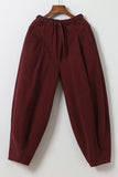 WIAOFELLAS  -  Autumn Mens Cotton Wide Leg Pants Men Solid Color Oversized Jogger Trousers Male Elastic Waist Streetwear Hanfu Linen Pants