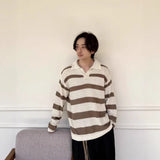 WIAOFELLAS  -  American Contrasting Seagull Collar Pullover Sweater in Autumn and Winter New Men's High-end Casual Knitted Top