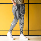 WIAOFELLAS  -  Foreign Trade Trendy Men's Performance Clothing Harun Pants Low Crotch Cross Pants Street Dance Performance Hanging Crotch