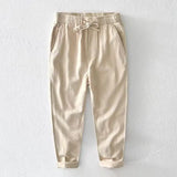 WIAOFELLAS  -  Spring Summer Men Cotton Linen Pants Solid Trousers Male Loose Hemp Casual Breathable Sports High Quality Pants For Male