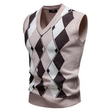 WIAOFELLAS  -  Autumn and Winter Men's New Knitted Sweater Vest Fashion V-neck
