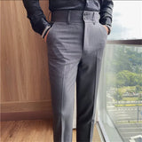 WIAOFELLAS  -  High Quality Men's Autumn Winter Suit Pants Business Casual Slim Fit Full Length Suit Pant Male High Waist Fashion Trousers