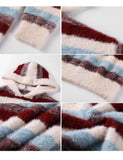 WIAOFELLAS  -  Hong Kong style autumn and winter men's sweater round neck sweater striped color block sweater jacket knitted