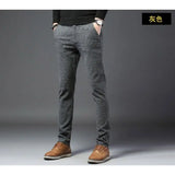 WIAOFELLAS  -  Plus Size 28-38 Men Chinos Pants Spring Summer Autumn  Casual   Slim Straight Business Work Long Pants Black Dark Blue Gray