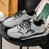 WIAOFELLAS  -  Fashion Niche Casual German Training Shoes Double Lace-up Flat Maillard College Style Flat Color Men's Shoes Four Seasons