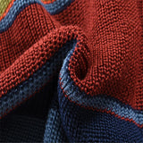 WIAOFELLAS  -  Spring Autumn Fashion Men's V-Neck Collar Cardigan Sweater Slim Fit Cable Knit Patchwork Woolen Long Sleeve Casual Male Top