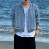 WIAOFELLAS  -  Men Hoodies Solid Color Zipper Hooded Long Sleeve Casual Male Sweatshirts Streetwear Spring 2026 Fashion Outerwear Men