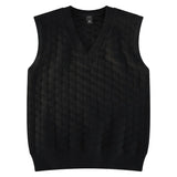 WIAOFELLAS  -  Fashion Fashion Lazy V-neck Knit Vest Men Autumn Winter Sleeveless Sweater  Pullover Sweater Vest Loose Diamond Solid Color