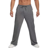 Wiaofellas  -  Men's Open Straight Fitness Sports Pants Casual Pants with Pockets