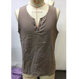 Wiaofellas  -  Men Vest Solid Color Sleeveless Streetwear Button Casual Tshirt Men Clothes Summer New Loose Fashion Vintage Tees Male Tank Tops