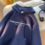 WIAOFELLAS  -  New Letter Printed Hooded Sweatshirts For Men High Street Fashion Pullover Hoodies Y2K Streetwear Oversized Hoody