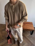WIAOFELLAS  -  Old Money Wind Sweater Men's Autumn and Winter Lazy Premium Sense Interior Bottom Long Sleeve Knitted Sweater Relaxed Jacket