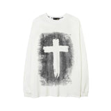 WIAOFELLAS  -  American High Street Dark Heavy Cotton Long Sleeve T-shirt Men Women Fashion Brand Spring Autumn Loose Fit Top Graphic T Shirts