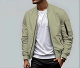 Wiaofellas  -  Bomber Jacket Men's Spring and Autumn New Solid Color Flight Suit Casual Baseball Top Men's Jacket Trendy Brand