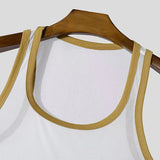 WIAOFELLAS  -  Summer New Men's Vest Fitness Tight Mesh Perspective Sexy Lightweight Tank Top Splicing Color Transparent Vest For Male Tees