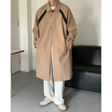 WIAOFELLAS  -  Men's Trench Coat Windbreaker Mid Long Handsome Autumn Casual Outwear