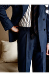 Wiaofellas  -  High Quality Pants Men Italy Business Dress Office Social Suit Trouser Pants Groom Contrasting Stripes Casual Wedding