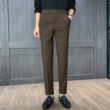 Wiaofellas  -  High Quality Men's Suit Pants Formal Business Office Social Dress Pants Fashionable Slim Fit Casual Men's Dress Pants Size 29-38