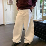 WIAOFELLAS  -  American Retro Loose Straight Leg Jeans Men Women Casual High Street Wide Leg Floor Length Trousers Trendy