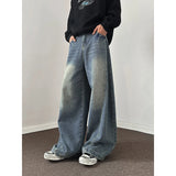 WIAOFELLAS  -  Blue Baggy Jeans Men Oversized Fashion Retro Wide Leg Jeans Men Streetwear Hip-hop Loose Straight Jeans Mens Denim Trousers