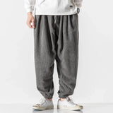 WIAOFELLAS  -  Spring Autumn Men's Elastic Waist Harem Pant Punk Hip Hop Straight Casual Trousers Joggers Male Harajuku Corduroy Streetwear