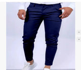 Wiaofellas  -  Men's Burgundy Slim Fit Chino Pants Stretch Skinny Trousers with Button Closure