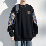 Wiaofellas  -  New Bear Graphic Print Pullovers Men Y2K Vintage Streetwear Crewneck Sweatshirts Hombre Autumn Hip Hop Loose Tracksuit Clothing