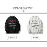 Wiaofellas  -  Brand Letter Print Sweatshirts Man O Neck Autumn Winter New Casual Sweatshirts for Couples Baggy Retro Streetwear